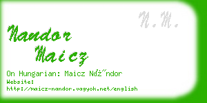 nandor maicz business card